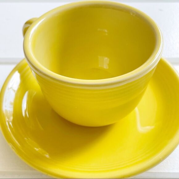 Fiesta Fiestaware Sunflower Tea Cup and Saucer Set - Picture 2 of 4